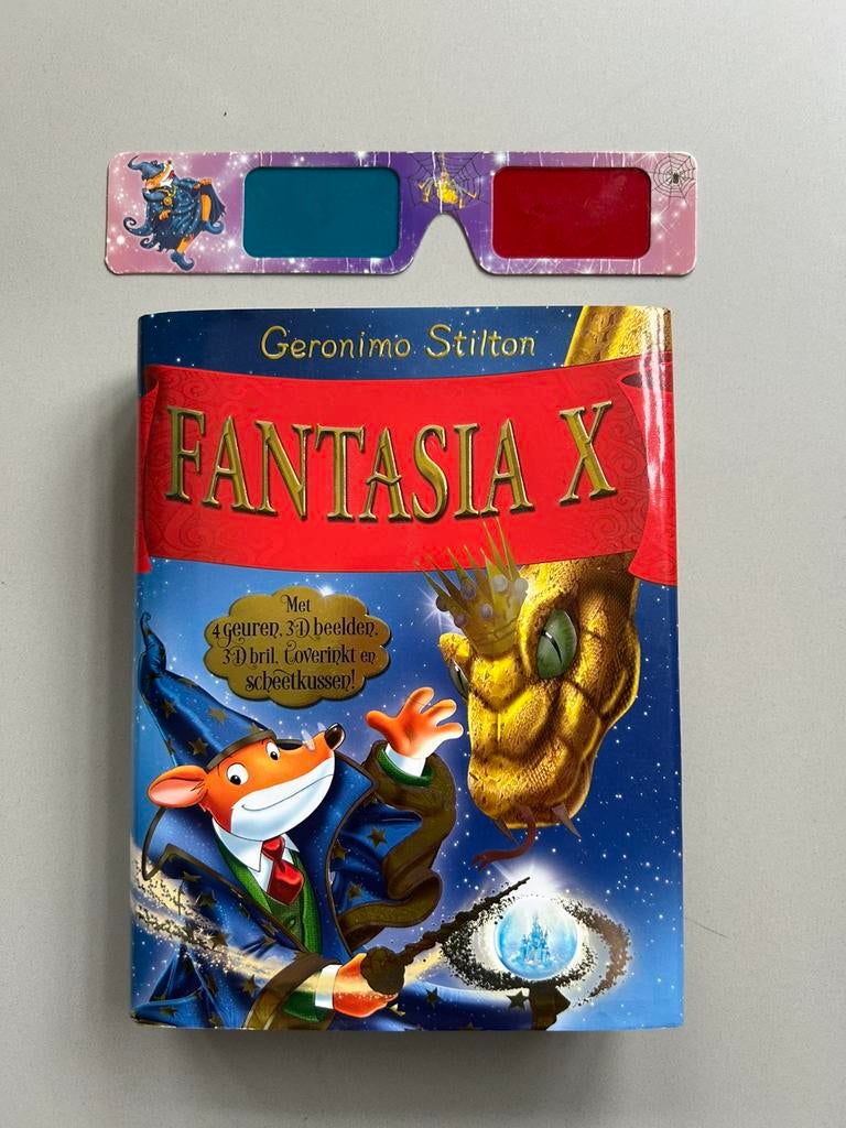 Geronimo Stilton Fantasia X met 3D bril, Boeken, Ophalen of Verzenden, Zo goed als nieuw, Fictie algemeen