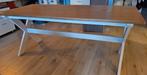 Eettafel Jysk landelijk stoer wit hout, Ophalen, Gebruikt, 25 tot 50 cm, Rechthoekig