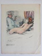 Ets Naakt Erotiek - Felicien Rops Stijl, Antiek en Kunst, Kunst | Etsen en Gravures, Ophalen of Verzenden