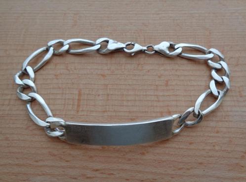 zilveren heren naamplaat armband [551], Sieraden, Tassen en Uiterlijk, Armbanden, Zo goed als nieuw, Zilver, Zilver, Verzenden