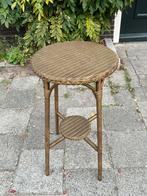 Vintage antiek Lloyd Loom plantentafel side table goud 1930, Ophalen of Verzenden, Gebruikt, Overige materialen
