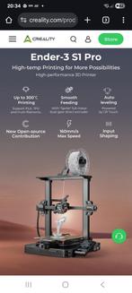 3d printer merk Creality Ender 3 S1 pro, Computers en Software, 3D Printers, Ophalen, Zo goed als nieuw