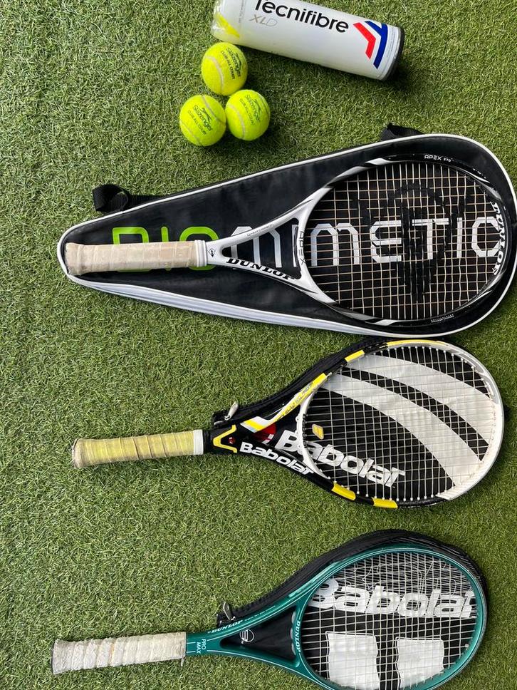 3 Tennis rackets, En elke heeft 1 gratis beschermings hoes, Sport en Fitness, Tennis, Gebruikt, Racket, Overige merken, L5, Ophalen of Verzenden