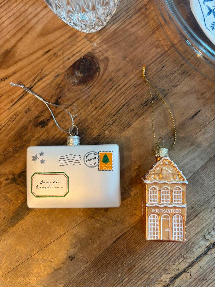 Vondels kersthangers postkantoor/envelop,glas,zgan, Diversen, Kerst, Zo goed als nieuw, Ophalen of Verzenden