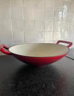 Gietijzeren wokpan 36cm, Ophalen of Verzenden, Zo goed als nieuw, Gietijzer, Wok