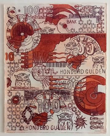 Gulden Nostalgie. In potlood getekend. beschikbaar voor biedingen