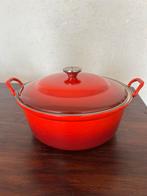 Le Creuset braadpan 32cm, Gietijzer, Ophalen of Verzenden, Zo goed als nieuw, Keramische plaat
