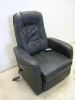 Zwart leren relaxfauteuil, elektrisch, met afstandsbediening, Niet ingevuld, Gebruikt, Niet ingevuld, Niet ingevuld
