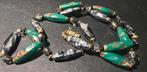 Jaren’50/60 Murano groen+aventurine en grijze kralen ketting, Sieraden, Tassen en Uiterlijk, Antieke sieraden, Ophalen of Verzenden