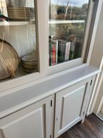 Servieskast met glazen schuifdeuren, Gebruikt, Ophalen of Verzenden, Glas, 150 tot 200 cm
