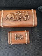 Houten Doosjes met Olifanten, Ophalen of Verzenden