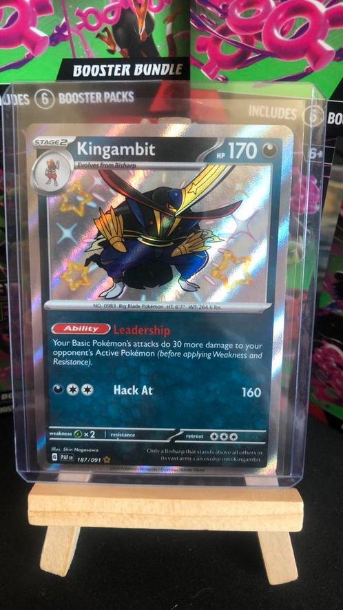 Shiny  kingambit PAF 187, Hobby en Vrije tijd, Verzamelkaartspellen | Pokémon, Zo goed als nieuw, Verzenden