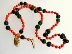 Ketting antiek bloedkoraal goud myanmar kralen, Sieraden, Tassen en Uiterlijk, Antieke sieraden, Verzenden, Goud, Ketting, Met edelsteen