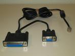 Seriële RS232 kabel: 25-pins/9-pins female – RJ11, Gebruikt, Ophalen of Verzenden
