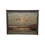 Landschap schilderij met eenden D. vd Velde, Antiek en Kunst, Ophalen