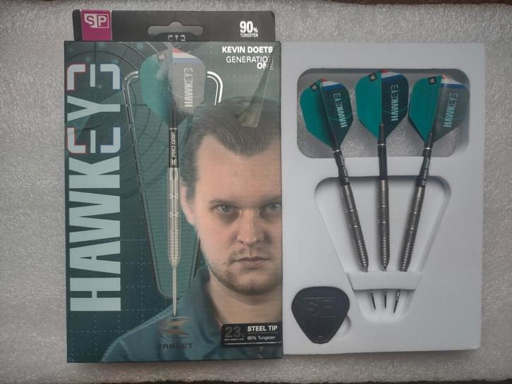 Target Kevin Doets HAWKEYE G1 Swiss Point 90% NIEUW 23 gram, Sport en Fitness, Darts, Nieuw, Pijlen, Ophalen of Verzenden