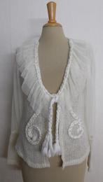 Mooi gebroken wit vestje/top met subtiele gouddraadjes! M, Kleding | Dames, Maat 38/40 (M), Verzenden, Beige, Zo goed als nieuw