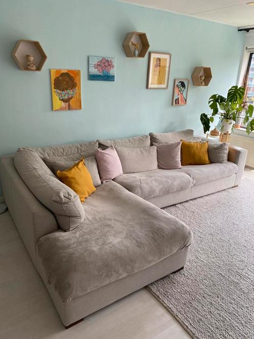 XL Corner Sofa - Zitsbank met chaise longue - Sand color, Huis en Inrichting, Banken | Sofa's en Chaises Longues, Gebruikt, Vierpersoons of meer