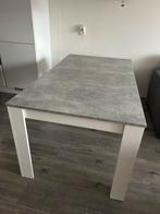 Licht grijs betonlook met wit eettafel 160x90, Huis en Inrichting, Tafels | Eettafels, Ophalen, Overige materialen, Gebruikt, 50 tot 100 cm