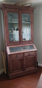 Teakhouten buffetkast servieskast vitrinekast stoer sober, Ophalen, 100 tot 150 cm, Met deur(en), Teakhout