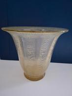 Okergele vaas met  "tin craquelé" van AD Copier, Antiek en Kunst, Ophalen of Verzenden