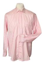 John Miller overhemd, shirt, roze gestreept, Mt. 42 / L, Verzenden, Zo goed als nieuw, Halswijdte 41/42 (L), Roze