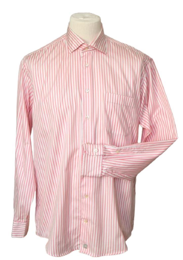 John Miller overhemd, shirt, roze gestreept, Mt. 42 / L, Kleding | Heren, Overhemden, Zo goed als nieuw, Halswijdte 41/42 (L)