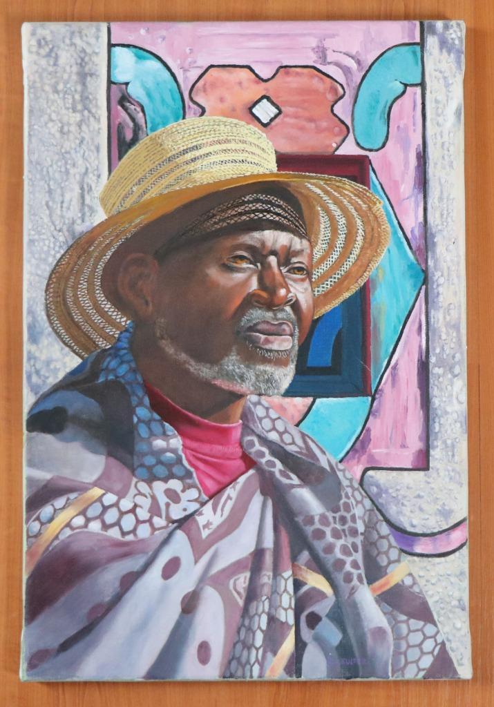 G.J. Kuiper (1926-2013) - Zuid-Afrikaanse man met Hoed, Antiek en Kunst, Kunst | Schilderijen | Klassiek, Ophalen