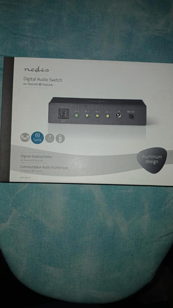 Nedis Toslink Switch 4x - Digitale Audio Schakelaar, Audio, Tv en Foto, Converters, Zo goed als nieuw, Ophalen of Verzenden