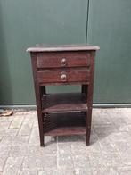 Nachtkastje bijzettafel houten spijlen, Ophalen, Gebruikt, Hout, Minder dan 45 cm