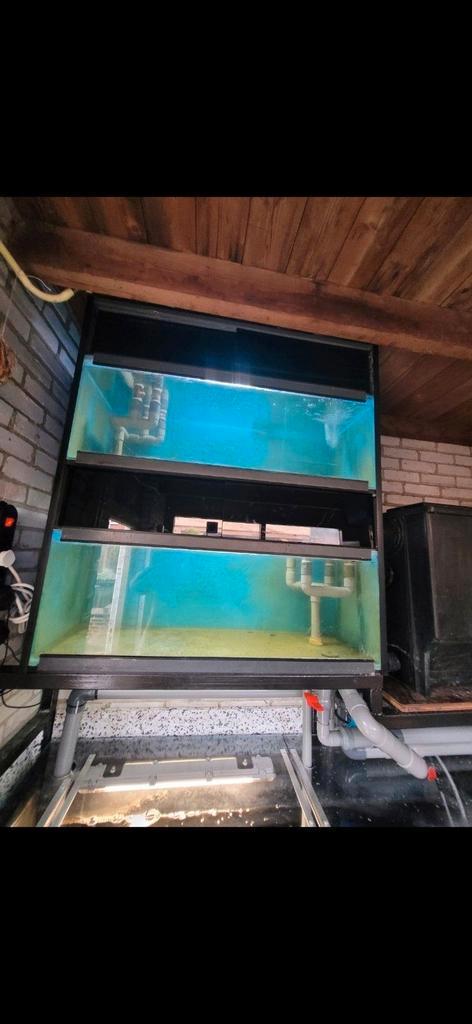 2x aquarium, stapelbaar incl verlichting en drains, Dieren en Toebehoren, Vissen | Aquaria en Toebehoren, Gebruikt, Leeg aquarium