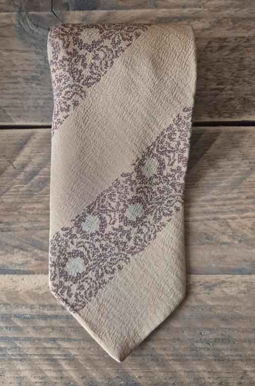 Bruine vintage Giorgio Armani stropdas 100% zijde, Kleding | Heren, Stropdassen, Zo goed als nieuw, Met patroon, Bruin, Ophalen of Verzenden