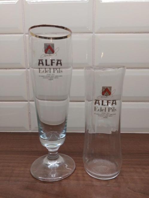 Alfa Edel pils bierglazen 2 stuks, Verzamelen, Biermerken, Zo goed als nieuw, Glas of Glazen, Overige merken, Ophalen of Verzenden