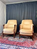Set 2 fauteuils - comfortabel en kwalitatief - beige, Ophalen, Gebruikt, 75 tot 100 cm, Stof