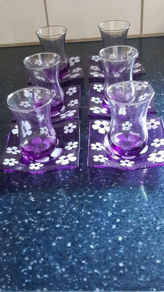 Kleurrijk Turks theesetje - Nieuw!, Ophalen, Nieuw, Glas, Overige stijlen