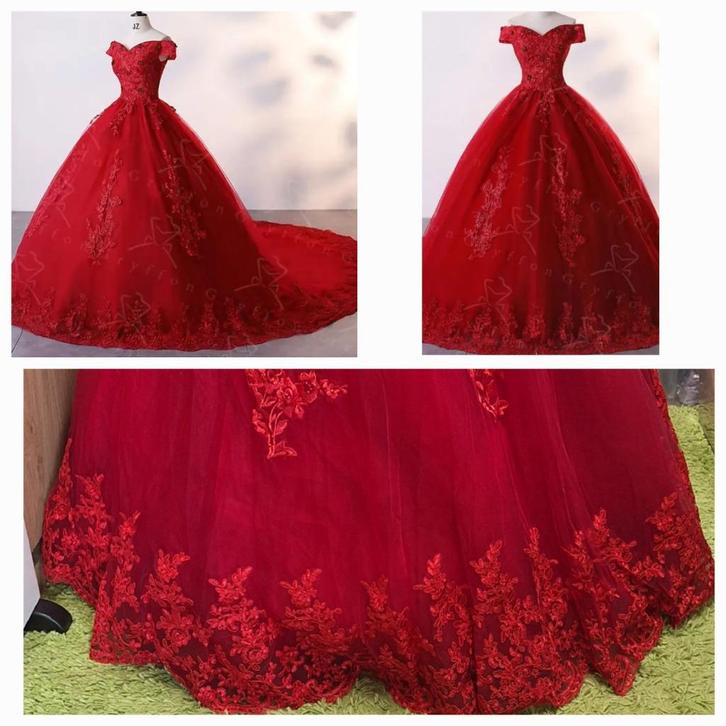 nieuwe bruidsjurk maat 48 rood, Kleding | Dames, Trouwkleding en Trouwaccessoires, Nieuw, Trouwjurk, Rood, Ophalen of Verzenden