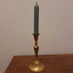 Vintage messing goud kleurige kandelaar | 16 cm., Ophalen of Verzenden, Koper of Brons