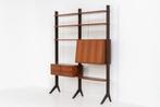 Prachtige modulaire vintage wandkast / roomdivider, 200 cm of meer, Teakhout, Ophalen of Verzenden, Zo goed als nieuw