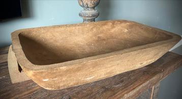Houten Bak met Handvat - Decoratief beschikbaar voor biedingen