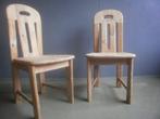 2 blank houten eettafelstoelen ongelakte blank houten stoele, Huis en Inrichting, Stoelen, 1980s-1999s, Twee, Gebruikt, Ophalen of Verzenden