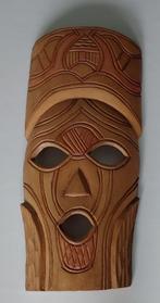 Mooi bewerkte houten masker voor aan de muur €12,50, Antiek en Kunst, Ophalen of Verzenden