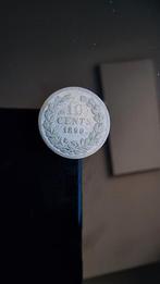 Zilveren 10 guldencent 1890 Koning Willem III, Postzegels en Munten, Munten | Nederland, Ophalen of Verzenden, Koning Willem III