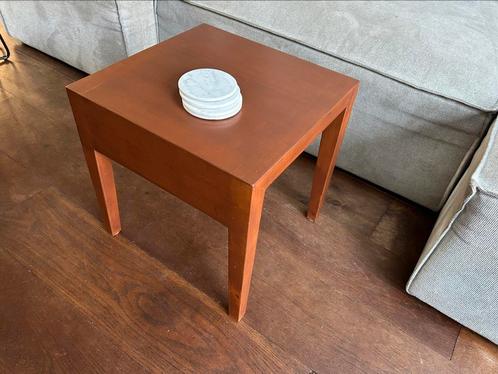 Mid-century bijzettafel vintage Scandinavi design 60x60x60, Huis en Inrichting, Tafels | Bijzettafels, Zo goed als nieuw, Vierkant
