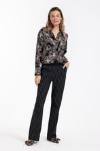 Studio Anneloes Flair Pinstripe Trousers Black/Latte XS, Zwart, Ophalen of Verzenden, Zo goed als nieuw, Maat 34 (XS) of kleiner