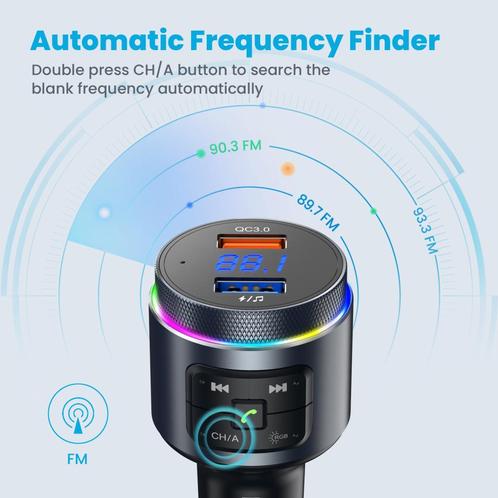 Victsing BH442 5.0 Bluetooth Fm-zender Voor Auto - Z5/P4, Telecommunicatie, Mobiele telefoons | Toebehoren en Onderdelen, Nieuw