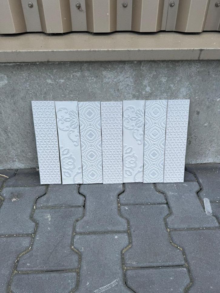 Keramische tegel Estudio Ceramico Ondine All White 7,5x30cm, Doe-het-zelf en Verbouw, Tegels, Nieuw, Wandtegels, Keramiek, 20 tot 40 cm