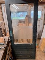 Houten Achterdeur met dubbel Glas.   Maten 201,5  bij87,5, Doe-het-zelf en Verbouw, Deuren en Horren, Ophalen, Gebruikt, 200 tot 215 cm