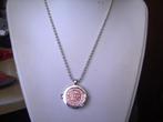 Een Zilverkleurige ketting met Wisselbare Munt Hanger, Verzenden, Overige materialen, Ketting