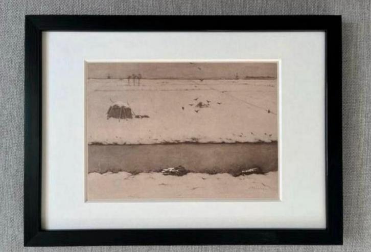 Jan Mankes 1889-1920 / Heliogravure Winterlandschap 1923, Antiek en Kunst, Kunst | Etsen en Gravures, Ophalen of Verzenden