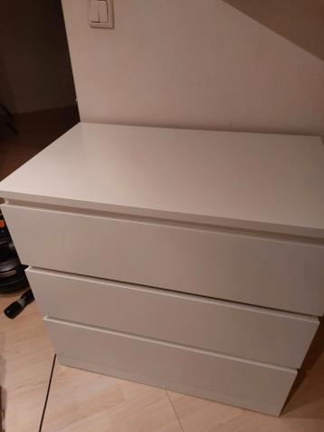 Ikea Malm witte ladekast met 3 lades - afbeelding 1